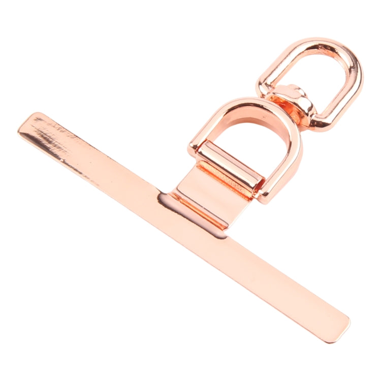 Junta de Fijación para Cordón de Teléfono Móvil Metal Forma de T Rotación 360 (Oro Rosa)