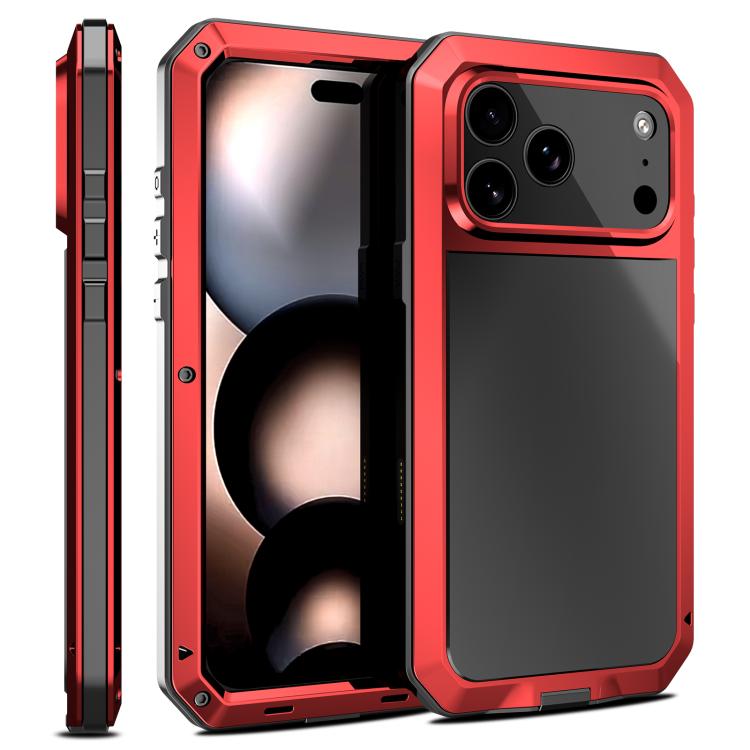 Funda metálica triple a prueba de golpes RedPepper para iPhone 17 Pro Max (roja)
