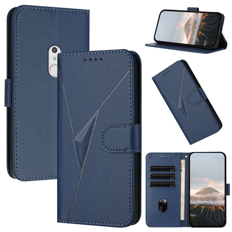 Estuche de Cuero con Hebilla para Teléfono Fujitsu Arrows Be4 Plus F-41B (Azul Real)