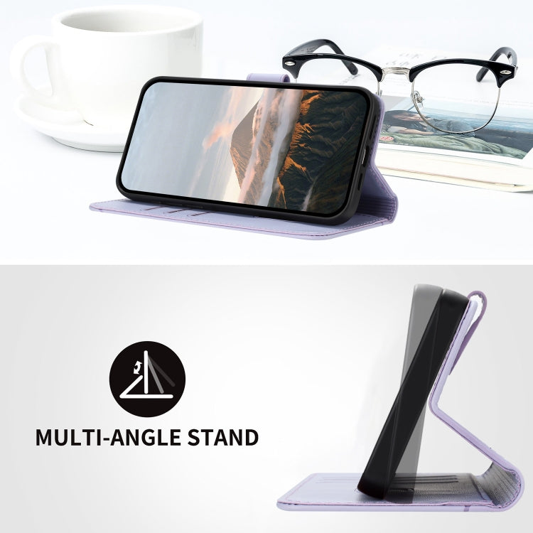 Estuche de Cuero con Hebilla para Fujitsu Arrows Be4 Plus F-41B (Morado Claro)