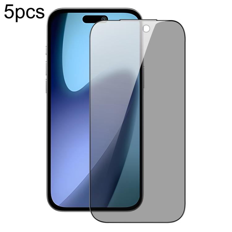Para iPhone 17 Pro, 5 unidades, DUX DUCIS, 0,33 mm, 9H, película de vidrio templado HD antiespía de aluminio de alta calidad
