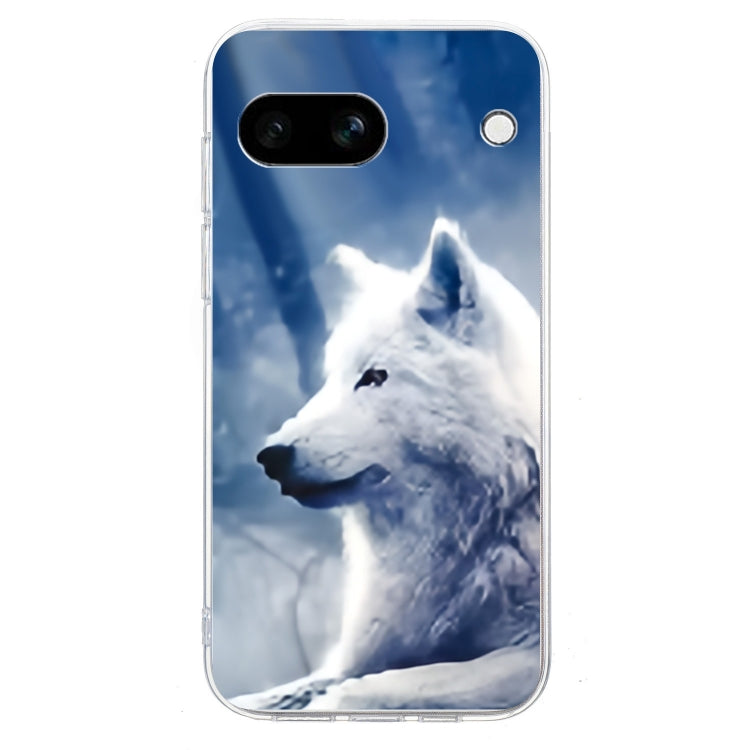 Funda TPU Google Pixel 8A con Patrón Pintura Colorida (Lobo Blanco)