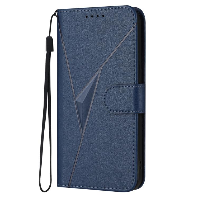 Funda de Cuero con Cierre de Hebilla y Diseño Triangular para Huawei Enjoy 20 Se 4G (Azul Real)