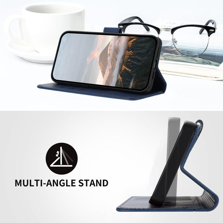 Funda de Cuero con Cierre de Hebilla y Diseño Triangular para Huawei Enjoy 20 Se 4G (Azul Real)
