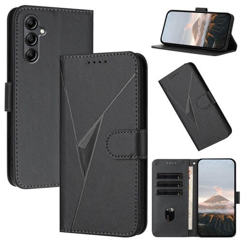 Funda para Samsung Galaxy A15 Cuero Cierre Hebilla Diseño Triangular (Negro)