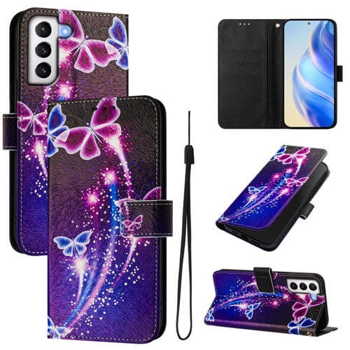 Funda de Cuero para Teléfono Samsung Galaxy S21 5G con Diseño Artístico (Mariposa de Fuegos Artificiales)