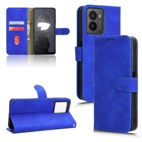 Funda de Cuero con Tapa Magnética para Teléfono HMD Fusion Skin Feel (Azul)