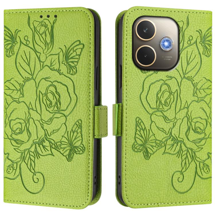 Funda de Cuero Antirrobo con Rfid para Oppo A5 Pro 5G, con Relieve Global En Rosa (Verde)