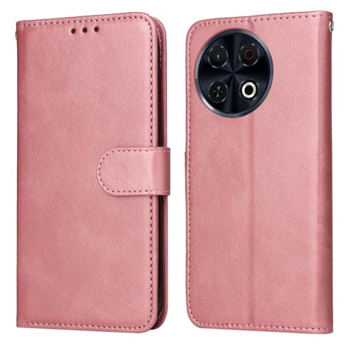 Funda de Piel con Tapa Textura Clásica Becerro para Tecno Spark 30 Pro 4G (Oro Rosa)