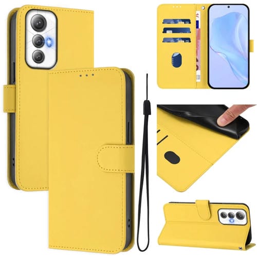 Funda de Piel con Cordón para Cubot Max 5 Tacto Piel (Amarillo Limón)