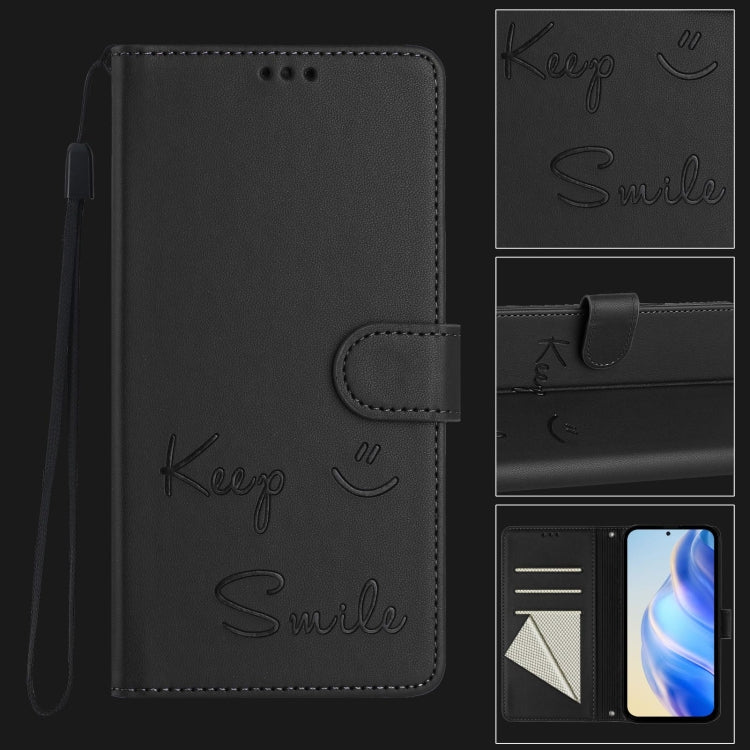 Funda de Cuero Rfid con Relieve Smile Embossing para Cricket Icon 6 (Negra)