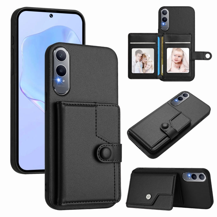 Funda Antirrobo para OnePlus Nord CE4 Lite 5G con Botón y Tarjetero RFID (Negra)