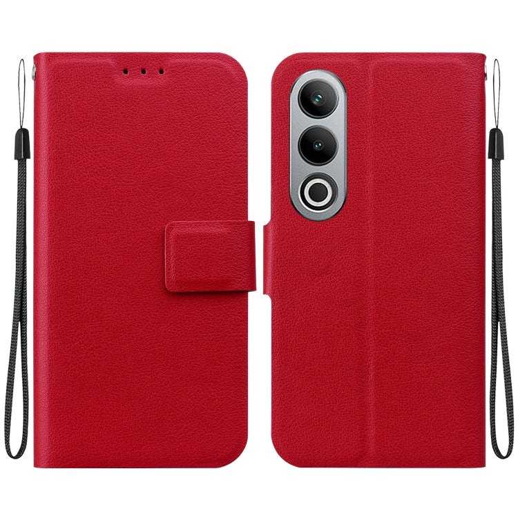 Funda de Cuero Ultrafina con Hebilla Magnética para OnePlus Nord Ce4 (Rojo)