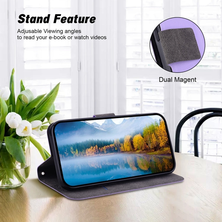 Funda de Cuero Ultrafina con Hebilla Magnética para OnePlus Nord 4 (Morado)