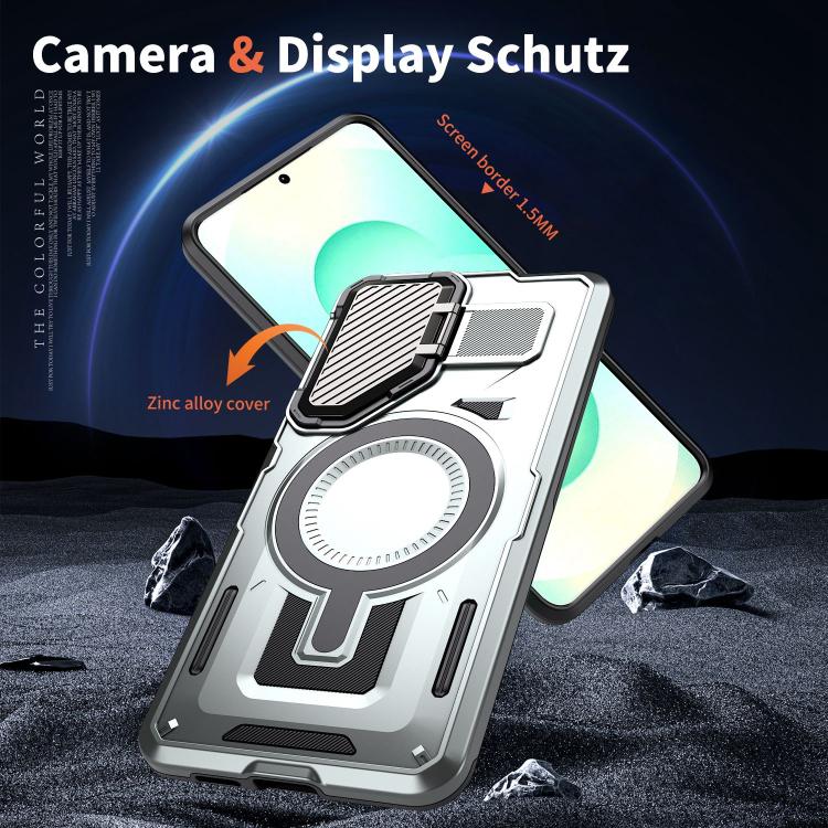 Funda con marco protector MagSafe para Samsung Galaxy S25 Edge 5G (gris)