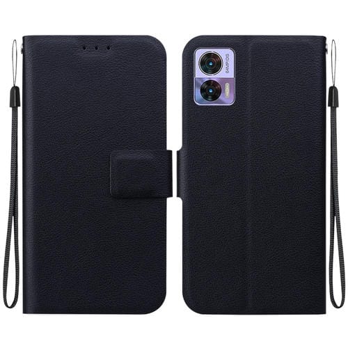Funda de Cuero con Hebilla Magnética Ultrafina para Motorola Edge 30 Neo/Edge 30 Lite (Negro)