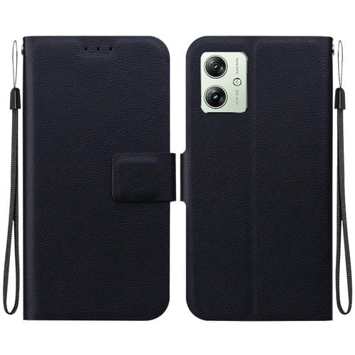 Funda de Cuero Ultrafina con Hebilla Magnética para Motorola Moto G54 (Negra)