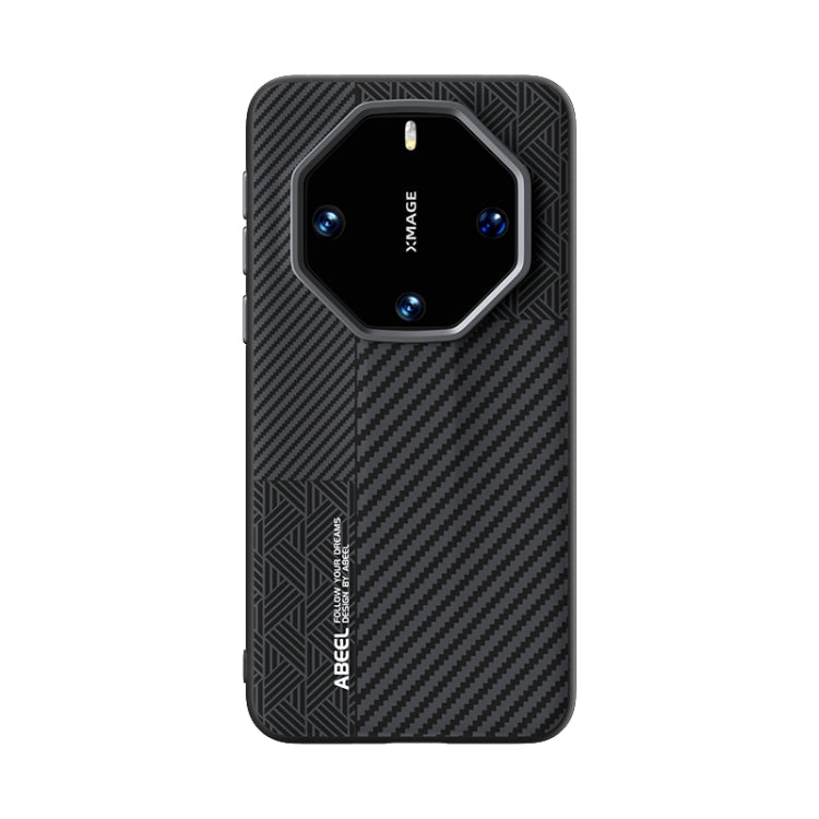 Funda para Teléfono Abeel 6D Microrelieve para Huawei Mate 60 Rs Ultimate (Fibra de Carbono Negra)