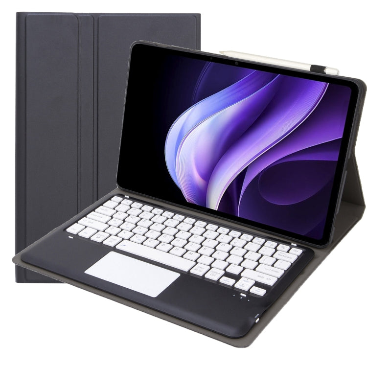 Funda de Cuero con Teclado Bluetooth Desmontable y Panel Táctil para Vivo Pad3 12,1" Av10-A (Negro + Blanco)