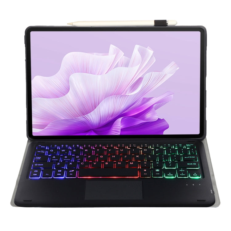 Funda de Cuero para Honor Pad X9/X8 Pro 11.5 con Teclado Bluetooth, Retroiluminación y Panel Táctil (Negro)