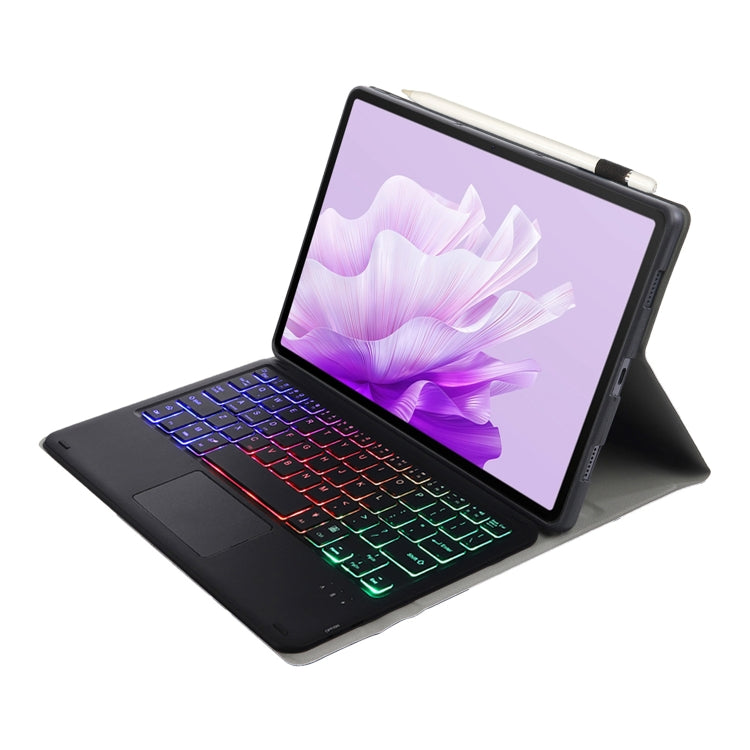 Funda de Cuero para Honor Pad X9/X8 Pro 11.5 con Teclado Bluetooth, Retroiluminación y Panel Táctil (Negro)