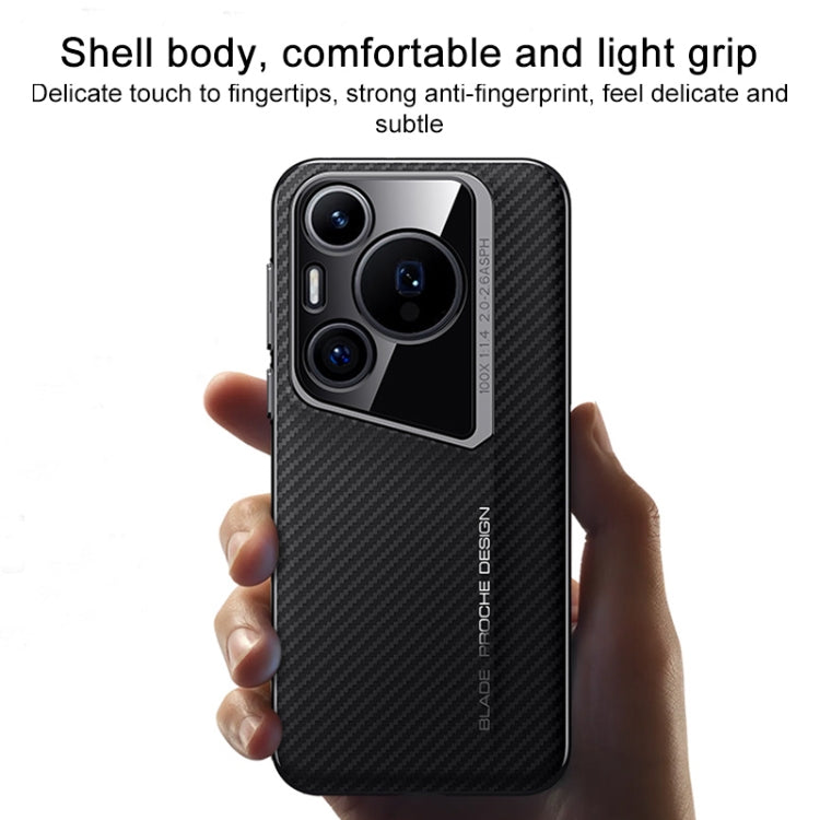 Funda para Teléfono Huawei Pura 70 Ultra con Textura de Fibra de Carbono para PC (Blanca)