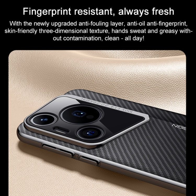 Funda para Teléfono Huawei Pura 70 Ultra con Textura de Fibra de Carbono para PC (Blanca)