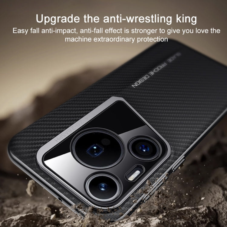 Funda para Teléfono Huawei Pura 70 Ultra con Textura de Fibra de Carbono para PC (Blanca)