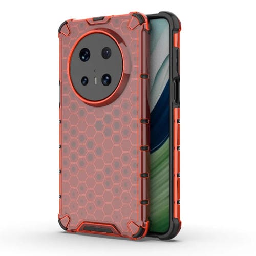 Funda para Teléfono Huawei Mate 70 5G a Prueba de Golpes con Diseño Panal de Abeja (Roja)