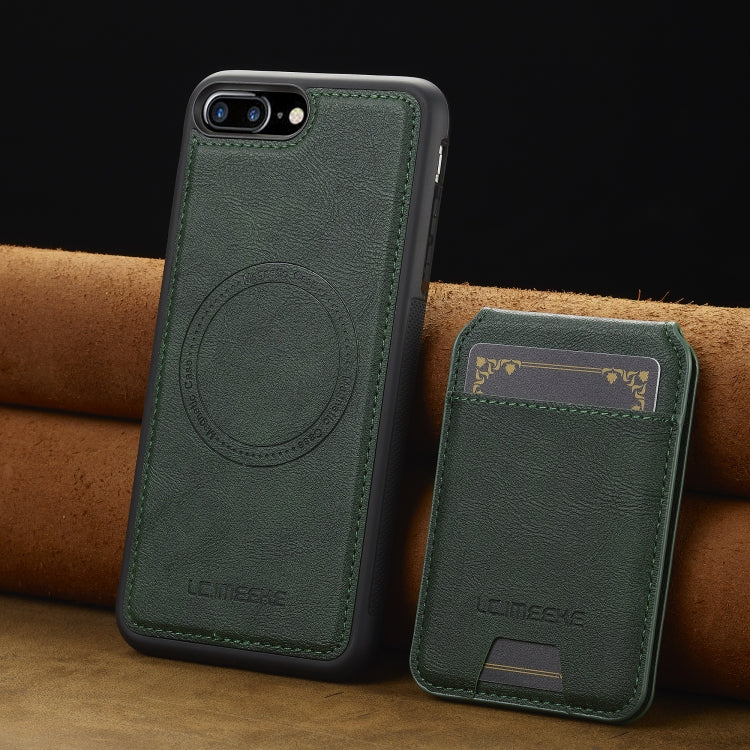 Estuche para Teléfono Lc.Imeeke L3 Series con Funda Tarjeta Rfid Desmontable Magsafe para iPhone 16E (Verde)
