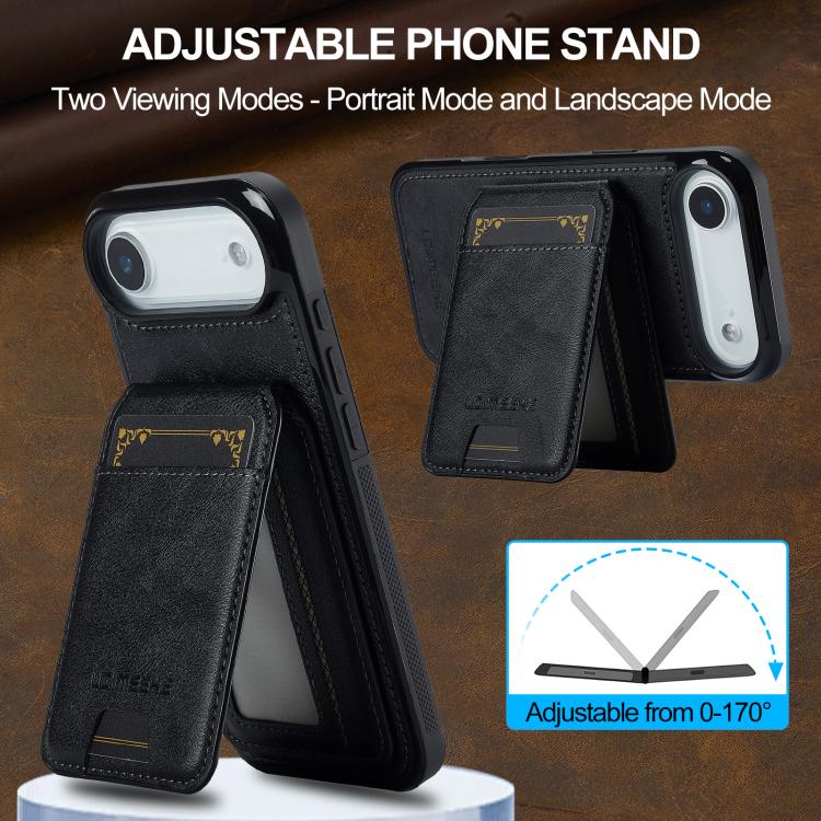 Funda para iPhone 17 Air LC.IMEEKE L3 con tarjetero RFID desmontable y Magsafe (negra)