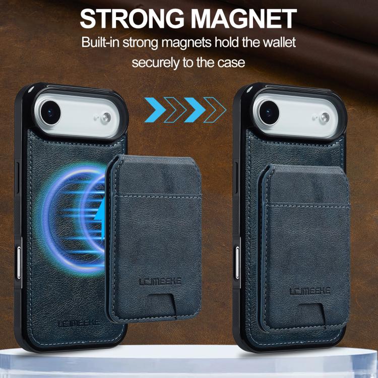 Funda para iPhone 17 Air LC.IMEEKE L3 con tarjetero RFID desmontable y Magsafe (azul)