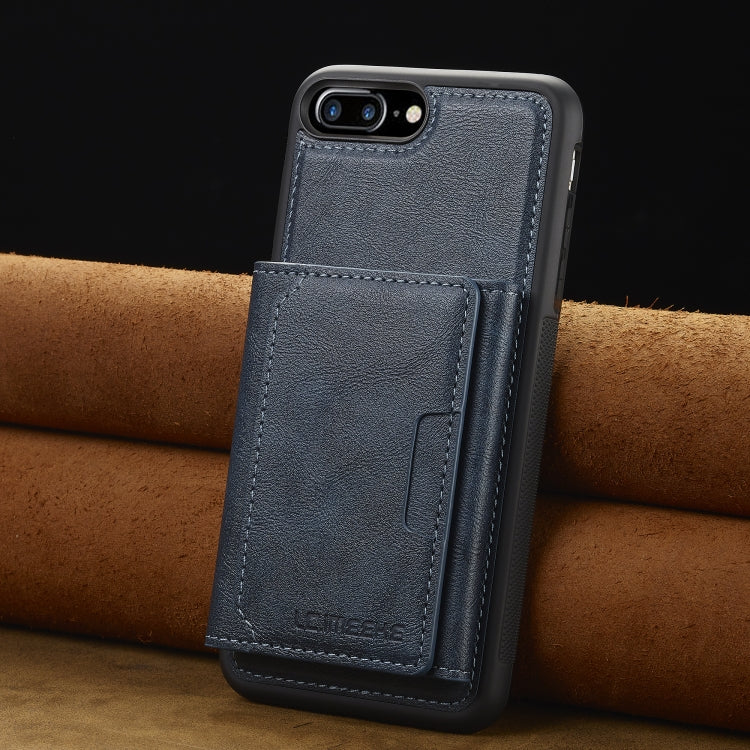 Estuche para Teléfono Lc.Imeeke L5 Series con Funda para Tarjeta Rfid Desmontable Magsafe para iPhone 16E (Azul)