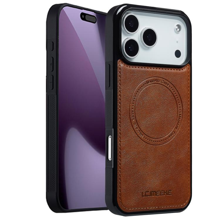 Funda LC.IMEEKE Magsafe para iPhone 17 Pro (marrón)