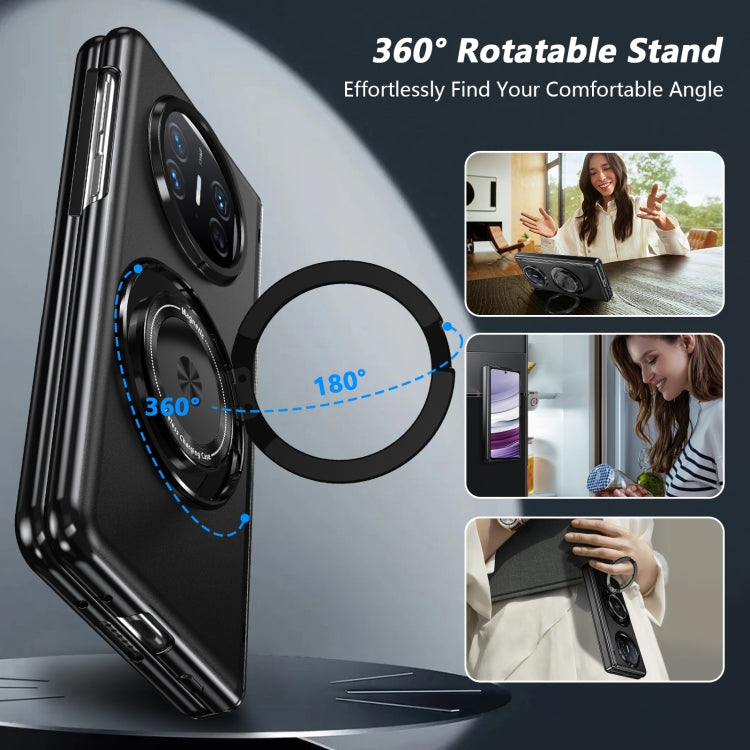 Funda para Teléfono Huawei Mate X5 con Anillo Giratorio y Plegable (Negro)