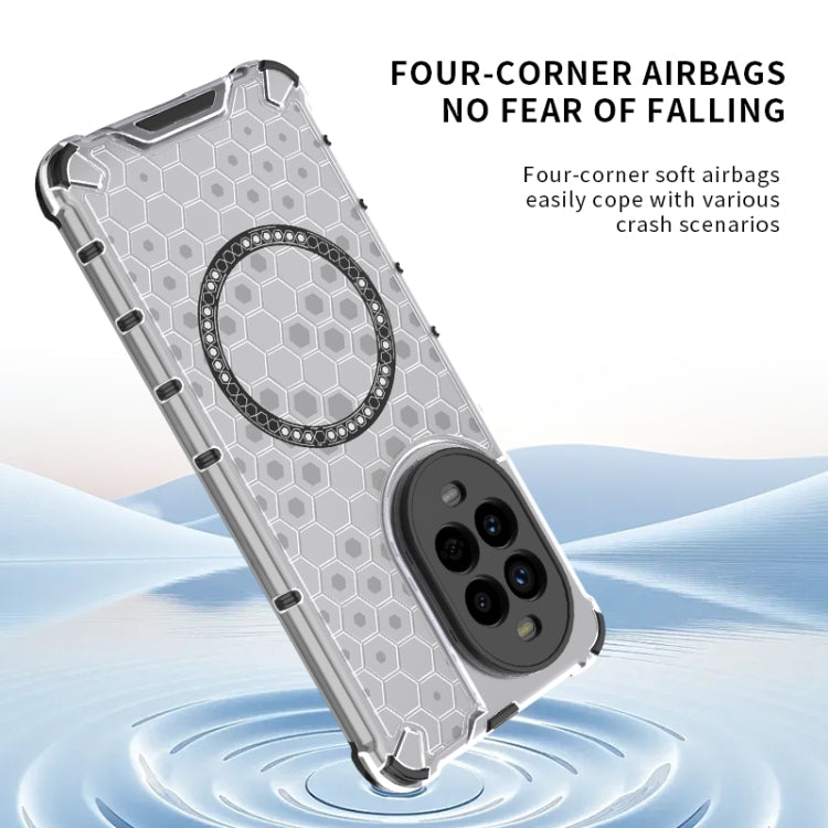 Funda para Huawei Nova 13 Pro 5G con Anillo Magnético y Diseño Panal a Prueba de Golpes (Blanca)
