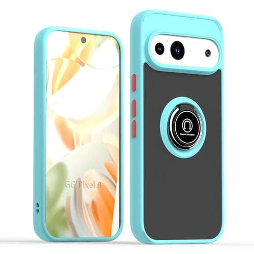 Funda TPU + PC con Anillo para Google Pixel 9 y 9 Pro Q Shadow 1 Series (Azul Cielo)