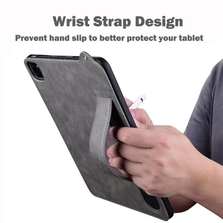 Funda de TPU con parte trasera de cuero y correa para Xiaomi Redmi K Pad (gris)