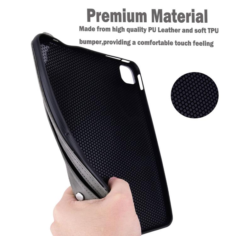Funda de TPU con parte trasera de cuero y correa para Xiaomi Redmi K Pad (gris)