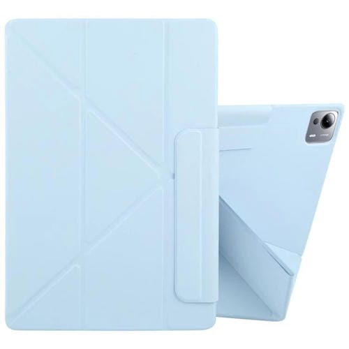 Funda de cuero con hebilla fija y deformación magnética para Xiaomi Pad 7 Ultra (azul hielo)