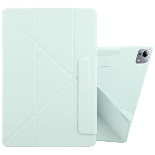 Funda de cuero con hebilla fija y deformación magnética para Xiaomi Pad 7 Ultra (verde bebé)