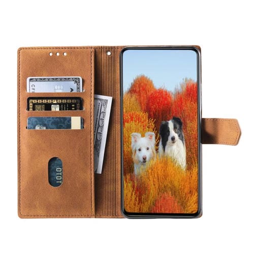 Funda de cuero con relieve TTUDRCH para Samsung Galaxy A17 5G (marrón)