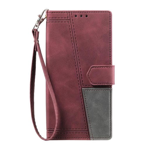 Funda de cuero con relieve TTUDRCH para Samsung Galaxy A17 5G (rojo vino)