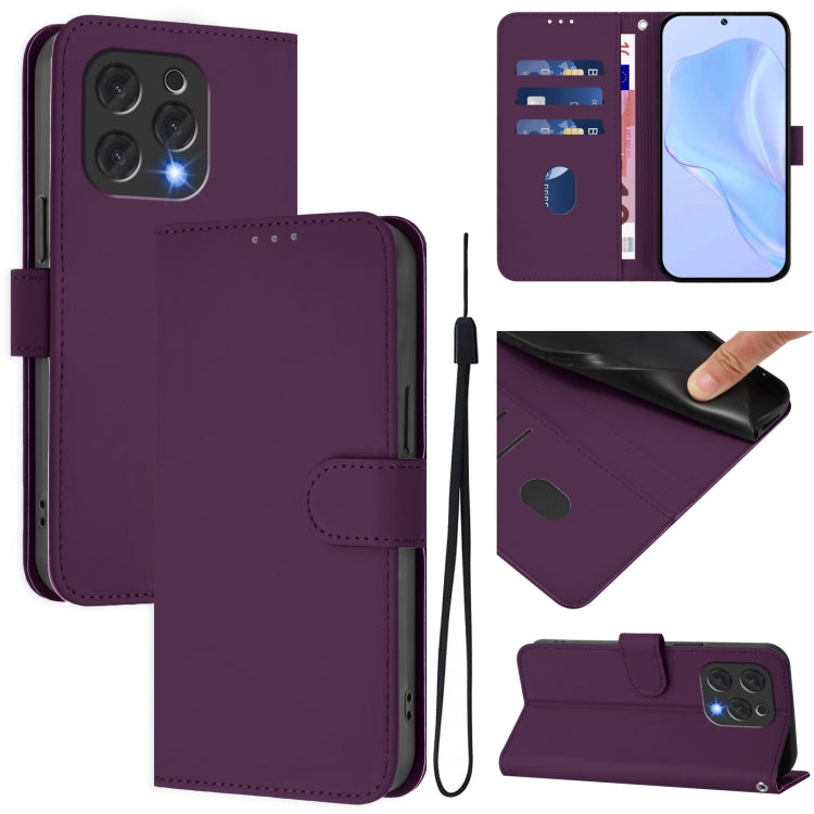 Funda de Piel Sintética con Cordón para Doogee N55 Plus (Violeta)