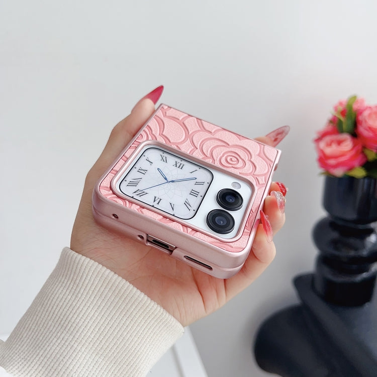 Funda para Teléfono Huawei Nova Flip Diseño de Cuadros 3D Camelia (Rosa)