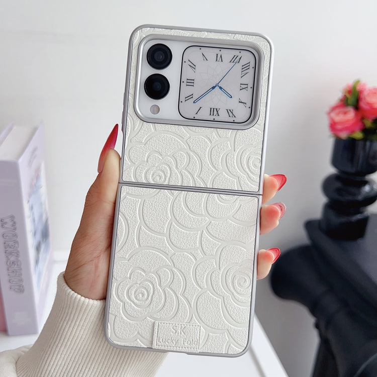 Funda para Teléfono Huawei Nova Flip Diseño de Cuadros Camellia PC (Blanca)