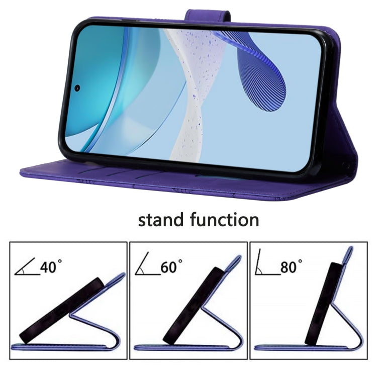 Funda de Cuero con Tapa y Relieve 3D para Cubot Note 40 (Morado)