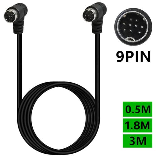 Cable Adaptador de Audio para TV 9 Pines Mini Din Doble Curvatura 1,8 M (Negro)