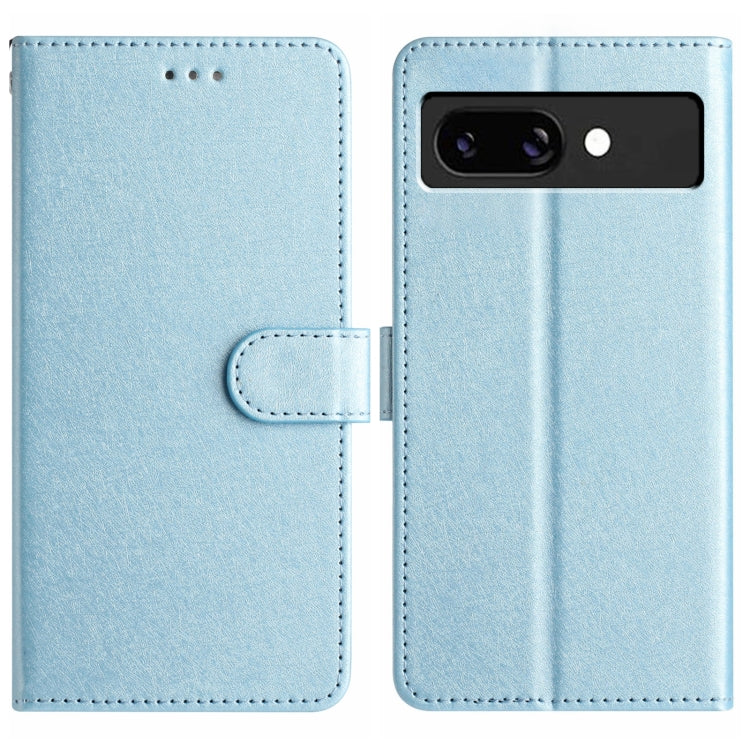 Funda de Cuero con Tapa Horizontal y Textura de Seda para Google Pixel 9A (Azul Claro)