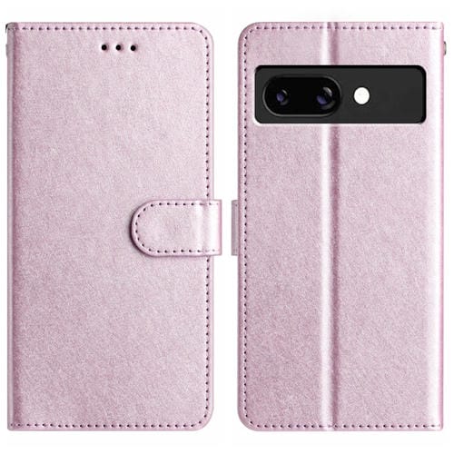 Funda de Cuero con Tapa Horizontal y Textura de Seda para Google Pixel 9A (Rosa)
